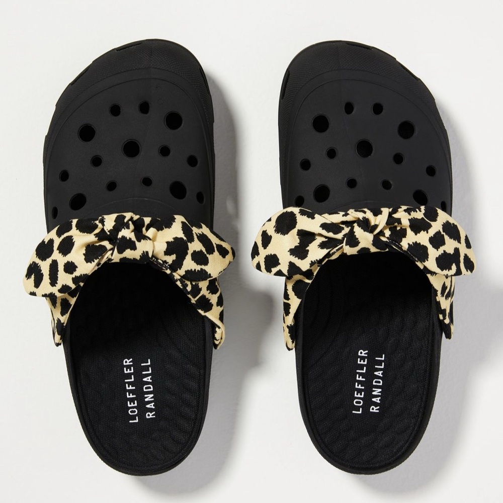 Loeffler Randall Ezra Clog with Leopard Bow Size 7
